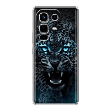 Силиконовый чехол на Infinix Note 50 4G с принтом Темный леопард