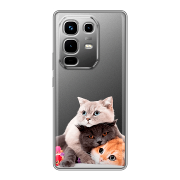 Силиконовый чехол на Infinix Note 50 4G с принтом Кошки