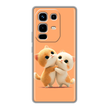Силиконовый чехол на Infinix Note 50 4G с принтом Милые котики