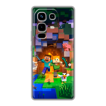 Силиконовый чехол на Infinix Note 50 4G с принтом Майнкрафт Minecraft Силиконовый чехол на Infinix Note 50 4G с принтом Майнкрафт Minecraft