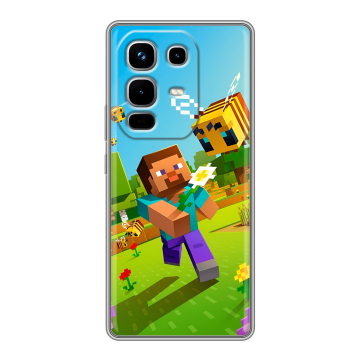 Силиконовый чехол на Infinix Note 50 4G с принтом Майнкрафт Minecraft Силиконовый чехол на Infinix Note 50 4G с принтом Майнкрафт Minecraft