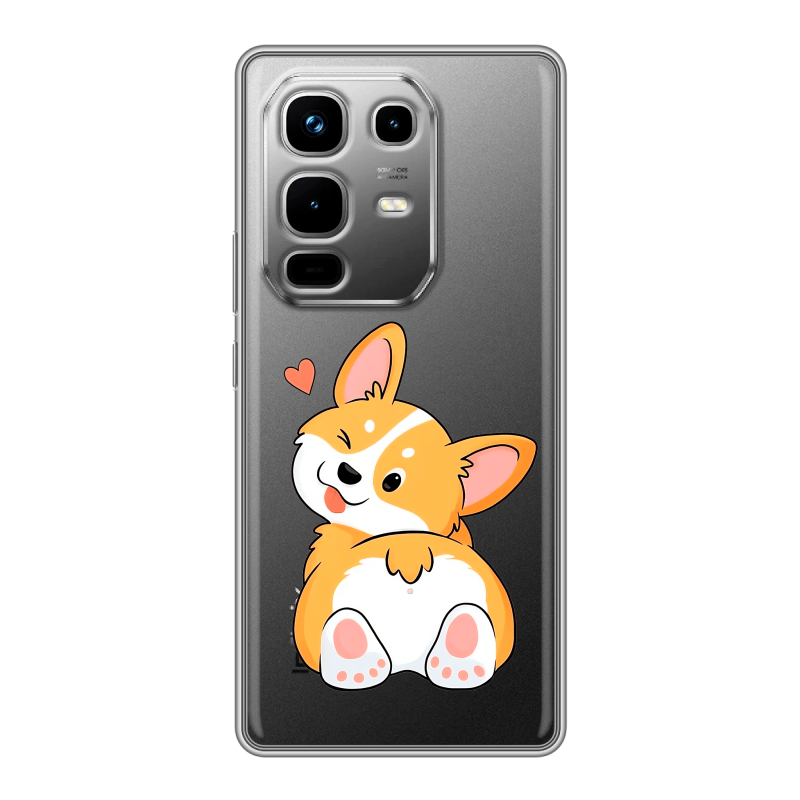 Силиконовый чехол на Infinix Note 50 4G с принтом Корги Силиконовый чехол на Infinix Note 50 4G с принтом Корги
