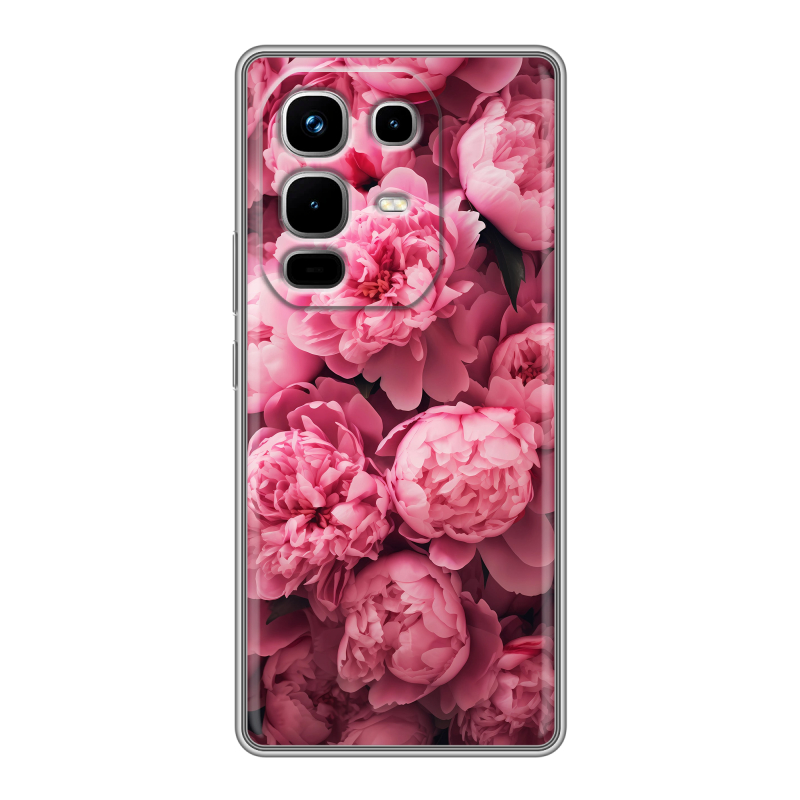 Силиконовый чехол на Infinix Note 50 4G с принтом цветы пионы Силиконовый чехол на Infinix Note 50 4G с принтом цветы пионы