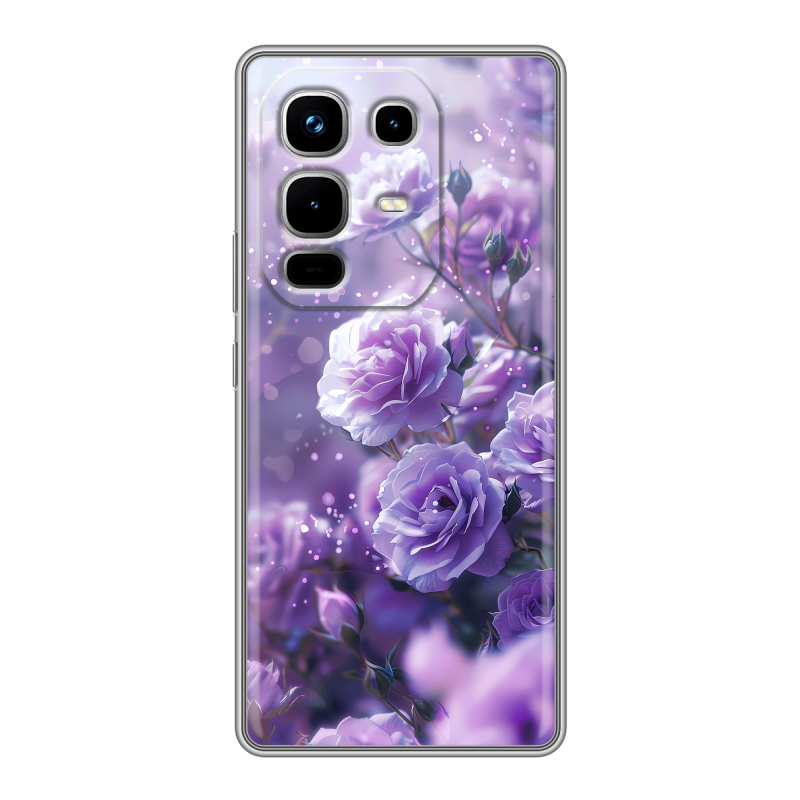 Силиконовый чехол на Infinix Note 50 4G с принтом Розы цветы Силиконовый чехол на Infinix Note 50 4G с принтом Розы цветы