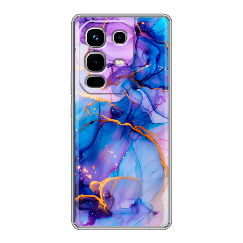 Силиконовый чехол на Infinix Note 50 4G с принтом синий мрамор Силиконовый чехол на Infinix Note 50 4G с принтом синий мрамор