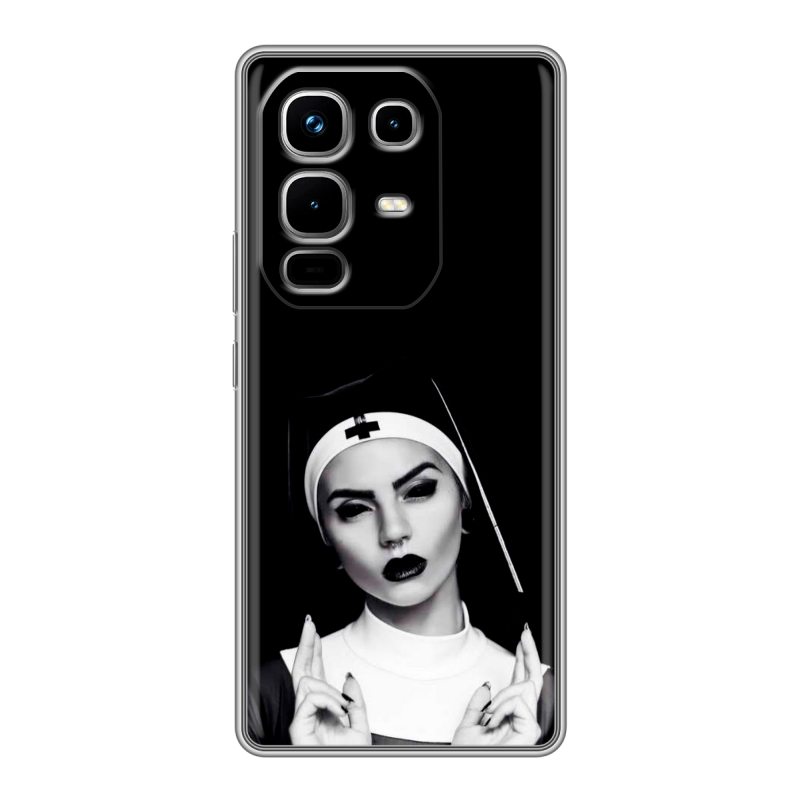 Силиконовый чехол на Infinix Note 50 4G с принтом монашка Силиконовый чехол на Infinix Note 50 4G с принтом монашка