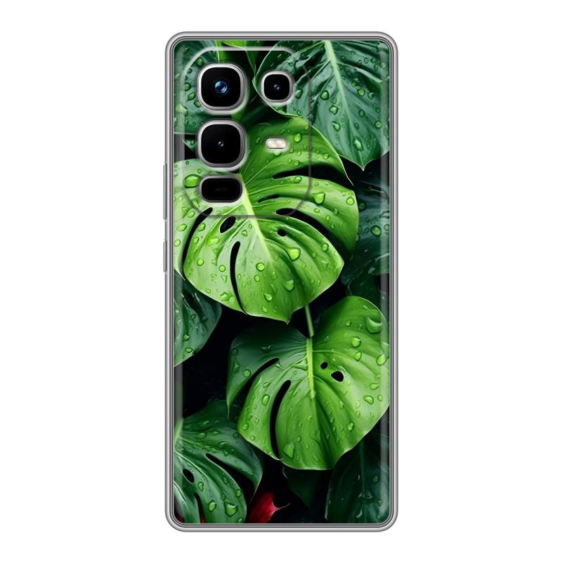 Силиконовый чехол на Infinix Note 50 4G с принтом Листья Силиконовый чехол на Infinix Note 50 4G с принтом Листья