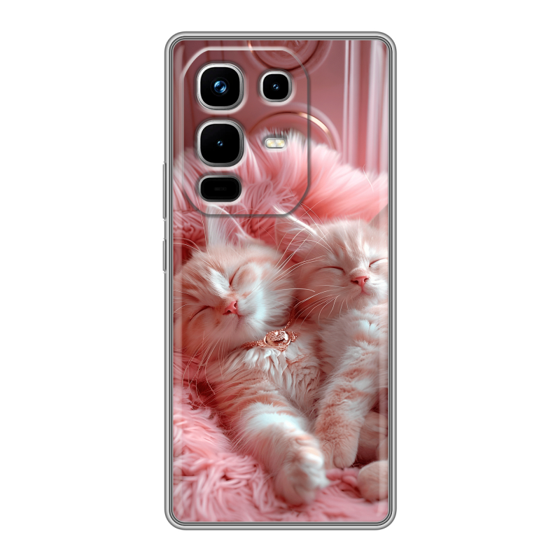 Силиконовый чехол на Infinix Note 50 4G с принтом котята котики Силиконовый чехол на Infinix Note 50 4G с принтом котята котики