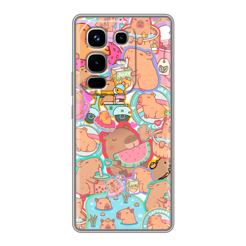 Силиконовый чехол на Infinix Note 50 4G с принтом капибары Силиконовый чехол на Infinix Note 50 4G с принтом капибары