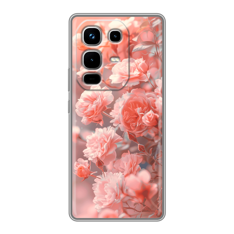 Силиконовый чехол на Infinix Note 50 4G с принтом Розы цветы Силиконовый чехол на Infinix Note 50 4G с принтом Розы цветы