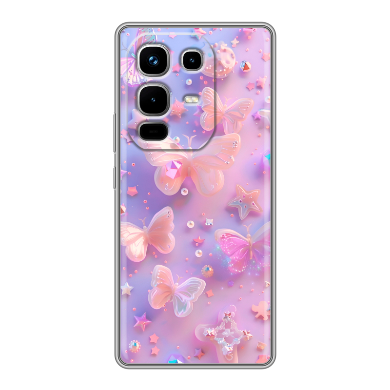 Силиконовый чехол на Infinix Note 50 4G с принтом Бабочки Силиконовый чехол на Infinix Note 50 4G с принтом Бабочки