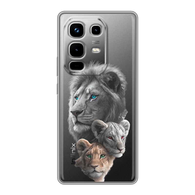 Силиконовый чехол на Infinix Note 50 4G с принтом Львы Силиконовый чехол на Infinix Note 50 4G с принтом Львы
