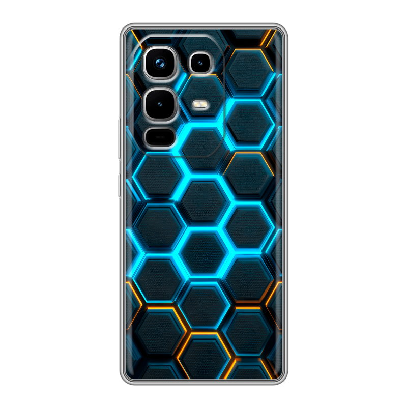 Силиконовый чехол на Infinix Note 50 4G с принтом Неоновые соты Силиконовый чехол на Infinix Note 50 4G с принтом Неоновые соты
