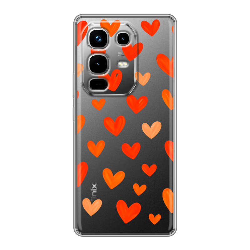 Силиконовый чехол на Infinix Note 50 4G с принтом Сердечки Силиконовый чехол на Infinix Note 50 4G с принтом Сердечки