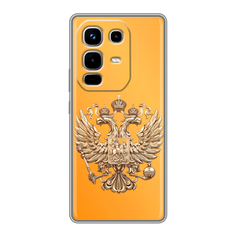 Силиконовый чехол на Infinix Note 50 4G с принтом Герб Флаг России Силиконовый чехол на Infinix Note 50 4G с принтом Герб Флаг России