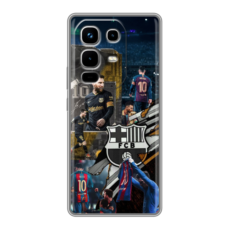 Силиконовый чехол на Infinix Note 50 4G с принтом Messi Barcelona Силиконовый чехол на Infinix Note 50 4G с принтом Messi Barcelona