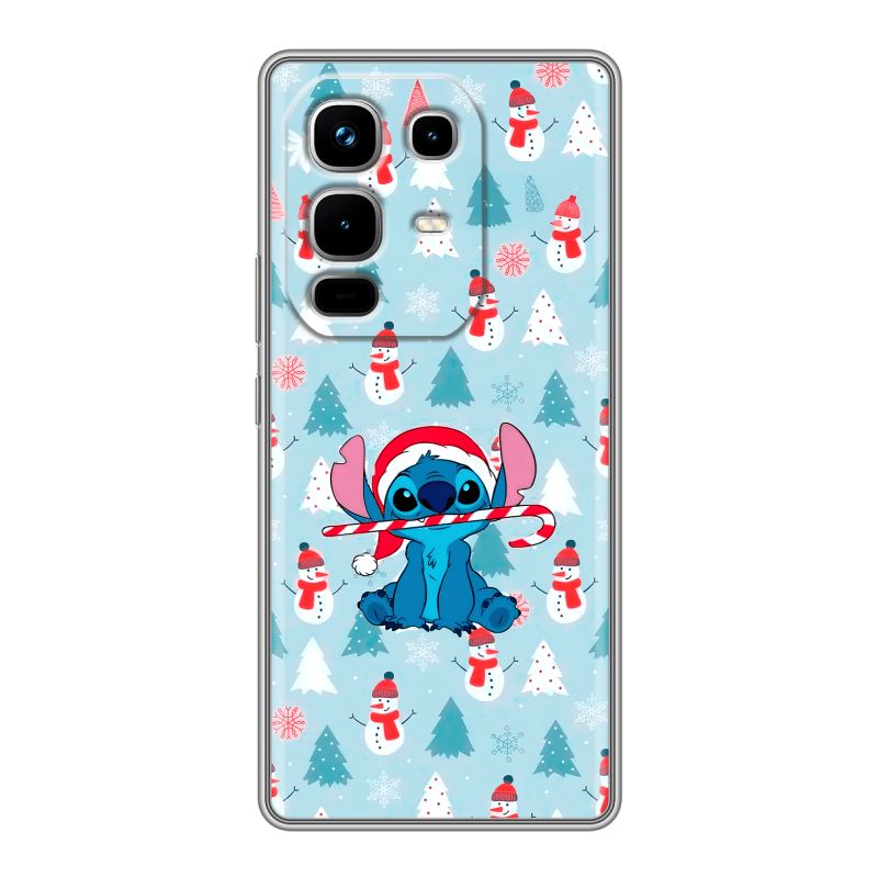 Силиконовый чехол на Infinix Note 50 4G с принтом Стич Новый год Силиконовый чехол на Infinix Note 50 4G с принтом Стич Новый год