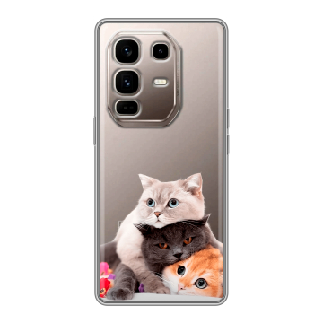 Силиконовый чехол на Infinix Note 50 Pro Plus с принтом Кошки