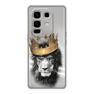 Силиконовый чехол на Infinix Note 50 Pro Plus с принтом Лев с короной