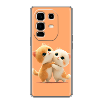 Силиконовый чехол на Infinix Note 50 Pro Plus с принтом Милые котики