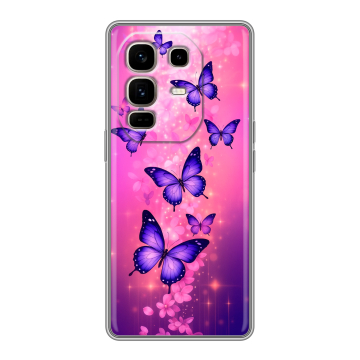 Силиконовый чехол на Infinix Note 50 Pro Plus с принтом Бабочки Силиконовый чехол на Infinix Note 50 Pro Plus с принтом Бабочки