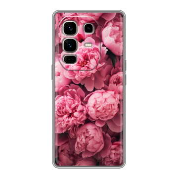 Силиконовый чехол на Infinix Note 50 Pro Plus с принтом цветы пионы Силиконовый чехол на Infinix Note 50 Pro Plus с принтом цветы пионы