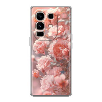 Силиконовый чехол на Infinix Note 50 Pro Plus с принтом Розовые розы Силиконовый чехол на Infinix Note 50 Pro Plus с принтом Розовые розы