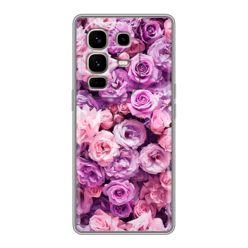 Силиконовый чехол на Infinix Note 50 Pro Plus с принтом лавандовые розы Силиконовый чехол на Infinix Note 50 Pro Plus с принтом лавандовые розы