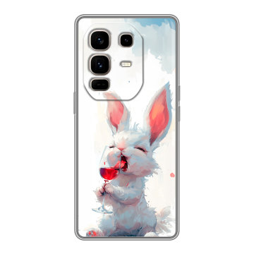 Силиконовый чехол на Infinix Note 50 Pro Plus с принтом кролик зайчик Силиконовый чехол на Infinix Note 50 Pro Plus с принтом кролик зайчик