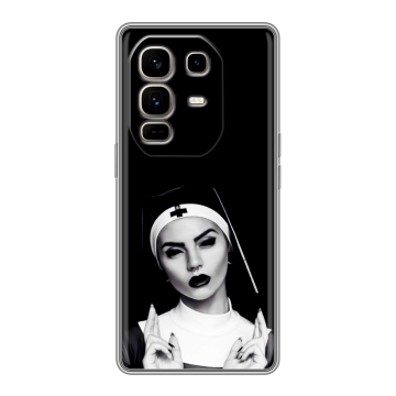 Силиконовый чехол на Infinix Note 50 Pro Plus с принтом монашка Силиконовый чехол на Infinix Note 50 Pro Plus с принтом монашка
