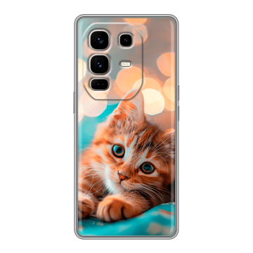 Силиконовый чехол на Infinix Note 50 Pro Plus с принтом котик Силиконовый чехол на Infinix Note 50 Pro Plus с принтом котик