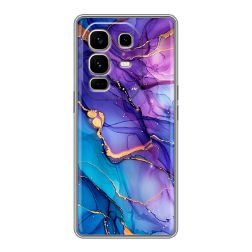 Силиконовый чехол на Infinix Note 50 Pro Plus с принтом синий мрамор Силиконовый чехол на Infinix Note 50 Pro Plus с принтом синий мрамор