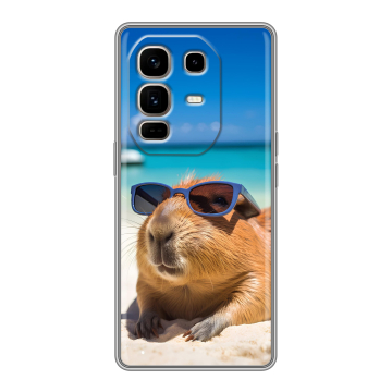 Силиконовый чехол на Infinix Note 50 Pro Plus с принтом Капибара