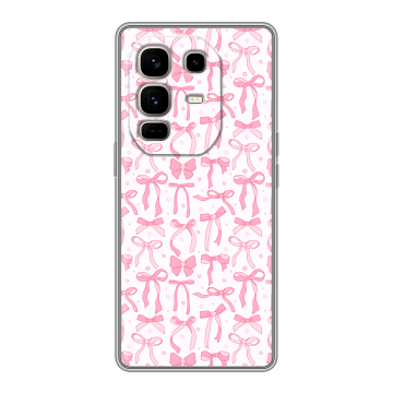 Силиконовый чехол на Infinix Note 50 Pro Plus с принтом Розовые бантики Силиконовый чехол на Infinix Note 50 Pro Plus с принтом Розовые бантики