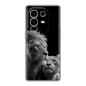 Силиконовый чехол на Infinix Note 50 Pro Plus с принтом Лев кошки Силиконовый чехол на Infinix Note 50 Pro Plus с принтом Лев кошки