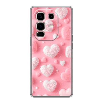 Силиконовый чехол на Infinix Note 50 Pro Plus с принтом Сердечки