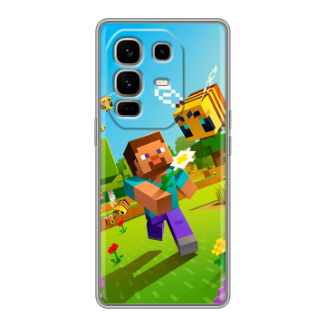 Силиконовый чехол на Infinix Note 50 Pro Plus с принтом Майнкрафт Minecraft
