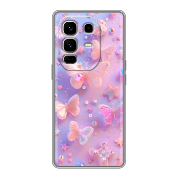 Силиконовый чехол на Infinix Note 50 Pro Plus с принтом Бабочки