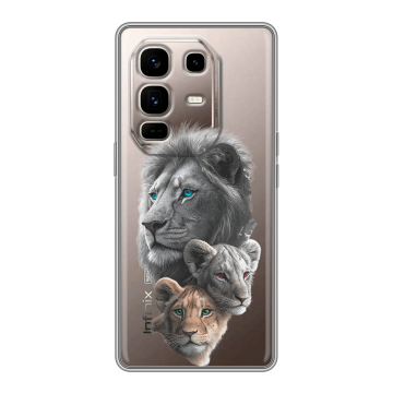 Силиконовый чехол на Infinix Note 50 Pro Plus с принтом Львы Силиконовый чехол на Infinix Note 50 Pro Plus с принтом Львы