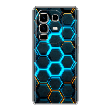 Силиконовый чехол на Infinix Note 50 Pro Plus с принтом Неоновые соты Силиконовый чехол на Infinix Note 50 Pro Plus с принтом Неоновые соты