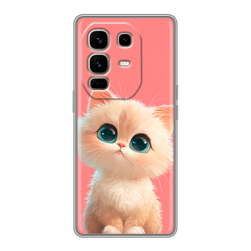 Силиконовый чехол на Infinix Note 50 Pro Plus с принтом Розовый котенок Силиконовый чехол на Infinix Note 50 Pro Plus с принтом Розовый котенок