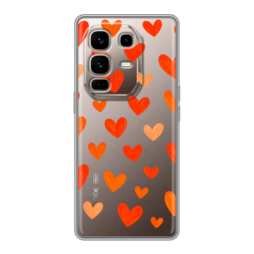 Силиконовый чехол на Infinix Note 50 Pro Plus с принтом Сердечки Силиконовый чехол на Infinix Note 50 Pro Plus с принтом Сердечки