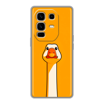 Силиконовый чехол на Infinix Note 50 Pro Plus с принтом Смешная утка Силиконовый чехол на Infinix Note 50 Pro Plus с принтом Смешная утка