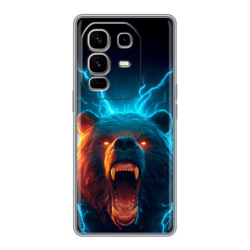 Силиконовый чехол на Infinix Note 50 Pro Plus с принтом Медведь Силиконовый чехол на Infinix Note 50 Pro Plus с принтом Медведь