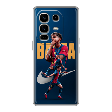 Силиконовый чехол на Infinix Note 50 Pro Plus с принтом Барселона Barca Yamal Силиконовый чехол на Infinix Note 50 Pro Plus с принтом Барселона Barca Yamal