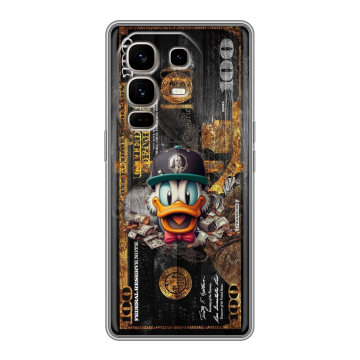 Силиконовый чехол на Infinix Note 50 Pro Plus с принтом Дональд Дак Доллар Силиконовый чехол на Infinix Note 50 Pro Plus с принтом Дональд Дак Доллар