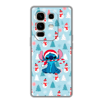 Силиконовый чехол на Infinix Note 50 Pro Plus с принтом Стич Новый год Силиконовый чехол на Infinix Note 50 Pro Plus с принтом Стич Новый год