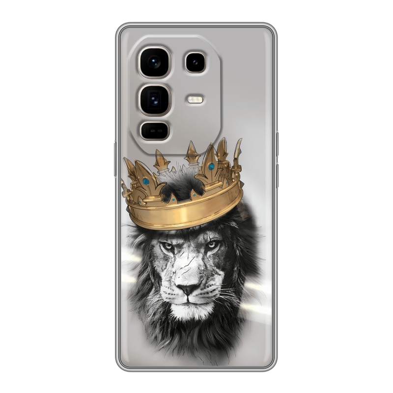 Силиконовый чехол на Infinix Note 50 Pro Plus с принтом Лев с короной Силиконовый чехол на Infinix Note 50 Pro Plus с принтом Лев с короной