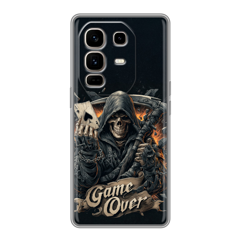 Силиконовый чехол на Infinix Note 50 Pro Plus с принтом Скелет карты Силиконовый чехол на Infinix Note 50 Pro Plus с принтом Скелет карты