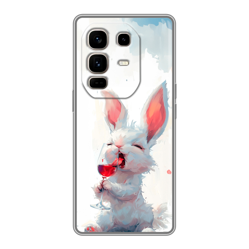 Силиконовый чехол на Infinix Note 50 Pro Plus с принтом кролик зайчик Силиконовый чехол на Infinix Note 50 Pro Plus с принтом кролик зайчик